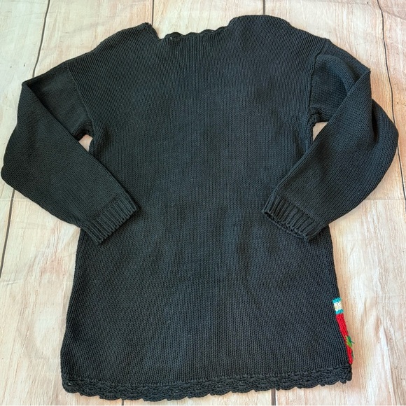 Vintage 90s Christmas Grandmacore Cottagecore Gingerbread Small Tunic Sweater - Picture 9 of 10